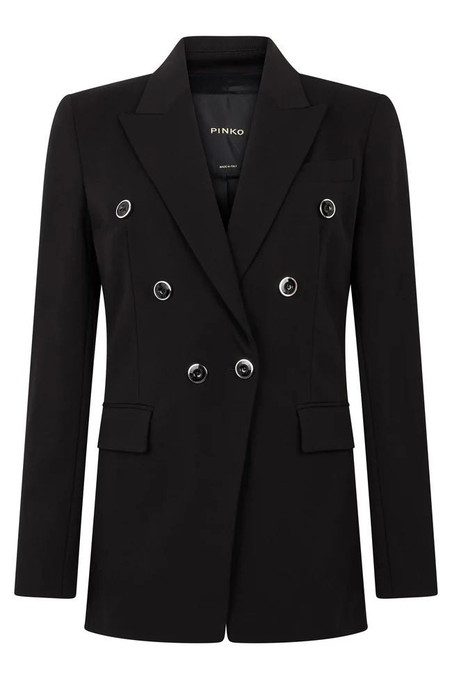 Pinko Hibiscus Blazer Donna Doppiopetto Nero Limousine 107438A3AH-Z99