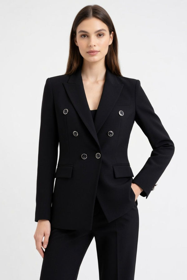 Pinko Hibiscus Blazer Donna Doppiopetto Nero Limousine 107438A3AH-Z99