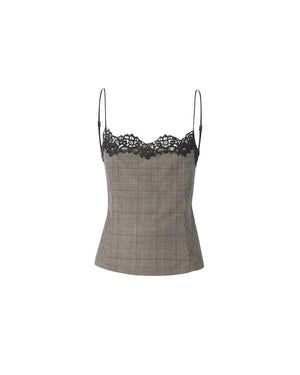 Pinko Telipogon Top Donna Principe di Galles Beige Bordeaux Nero 107472A3FF-CYZ