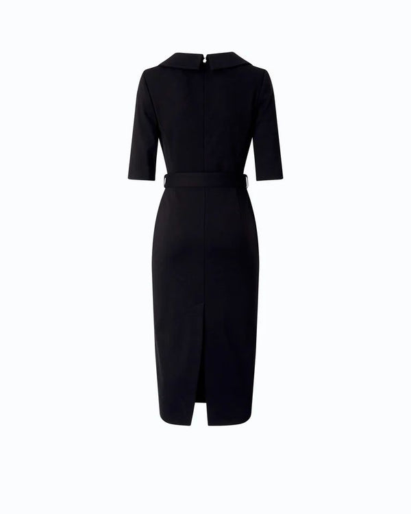 Pinko Arnebia Abito Midi Donna con Cintura Love Birds Nero Limousine 107475A3AH-Z99