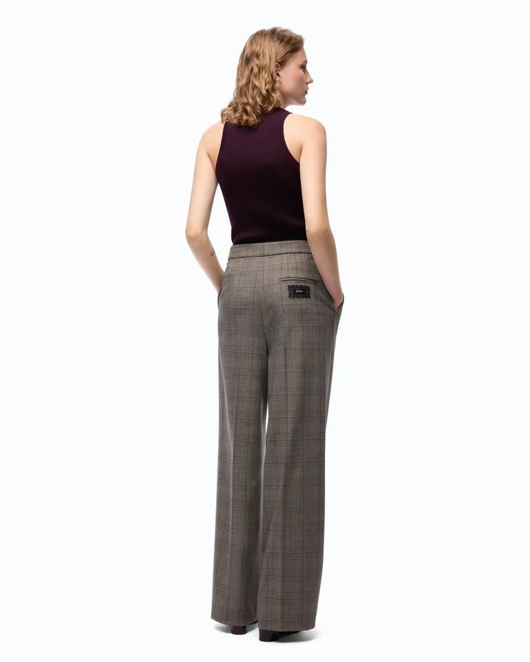 Pinko Plumeria Pantalone Donna Palazzo Misto Lana Beige Bordeaux Nero 107476A3FF-CYZ