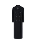 Pinko Covent Cappotto Donna Lungo Doppiopetto Misto Lana Nero Limousine 107487A3FG-Z99