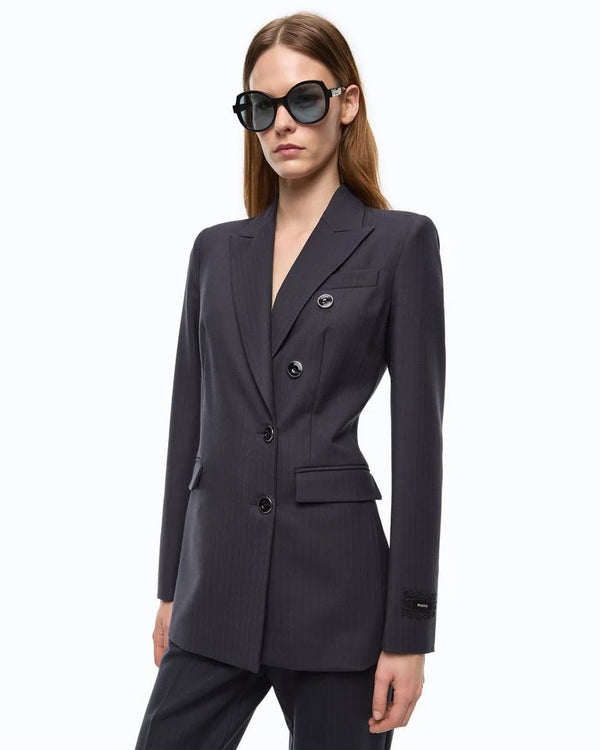 Pinko New Amalfi Giacca Donna Doppiopetto Misto Lana Blu Marino Cupo 107513A3IF-G03
