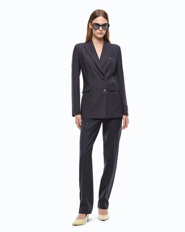 Pinko New Amalfi Giacca Donna Doppiopetto Misto Lana Blu Marino Cupo 107513A3IF-G03
