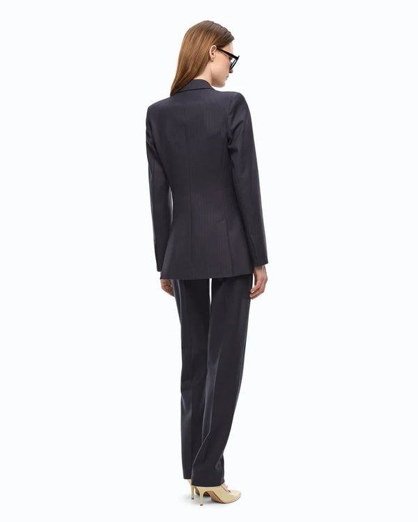 Pinko New Amalfi Giacca Donna Doppiopetto Misto Lana Blu Marino Cupo 107513A3IF-G03