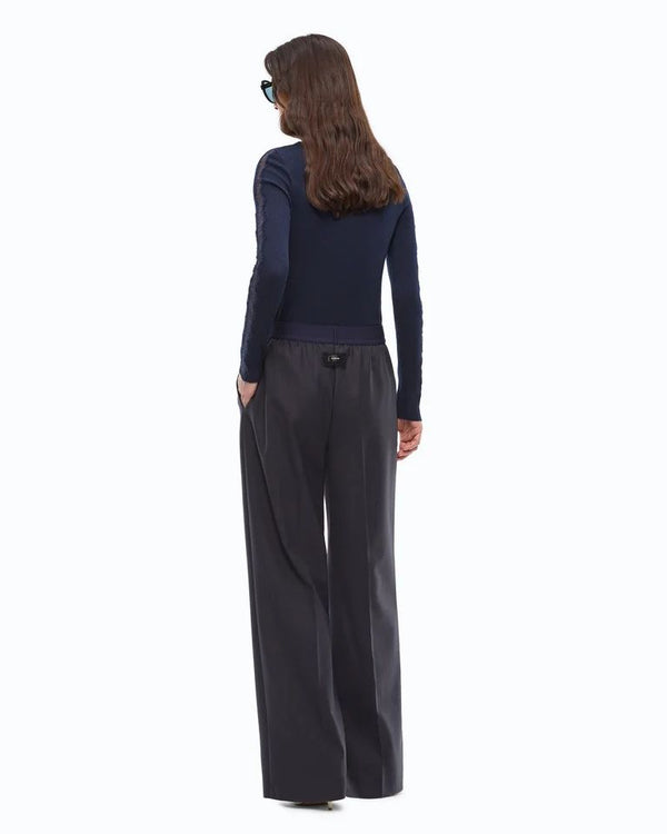Pinko Phaius Pantalone a Palazzo Donna in Misto Lana Blu Marino Cupo 107560A3IF-G03