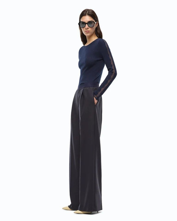 Pinko Phaius Pantalone a Palazzo Donna in Misto Lana Blu Marino Cupo 107560A3IF-G03
