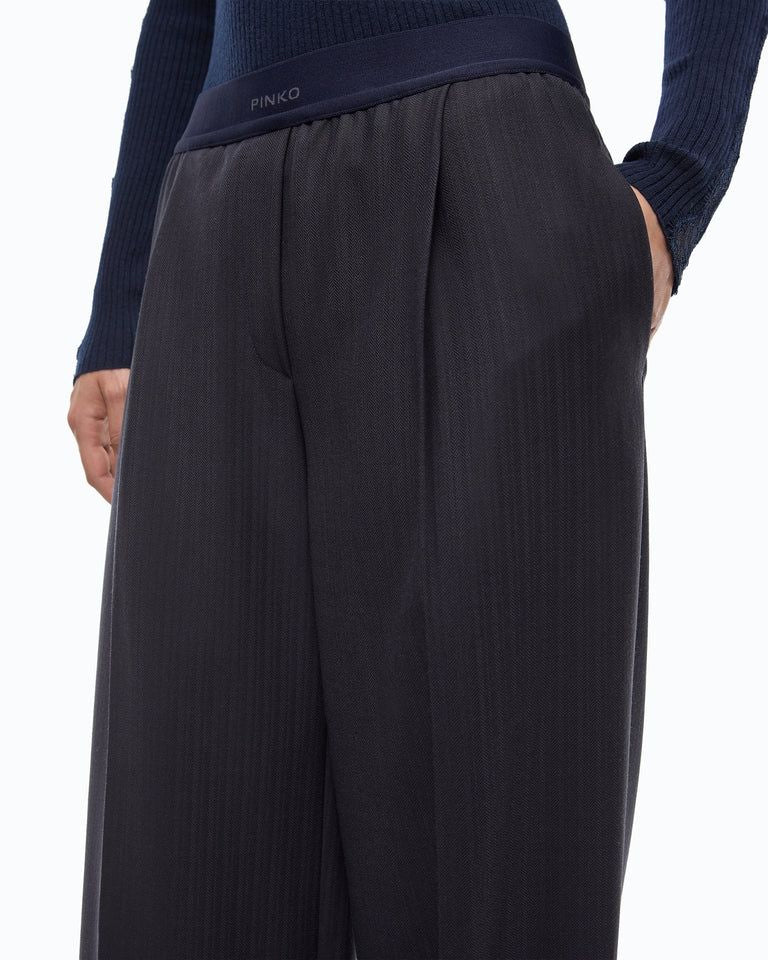 Pinko Phaius Pantalone a Palazzo Donna in Misto Lana Blu Marino Cupo 107560A3IF-G03