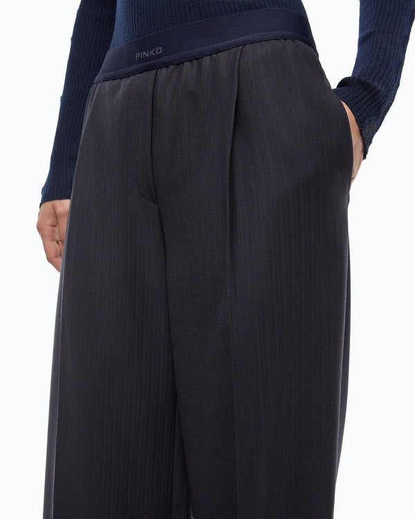 Pinko Phaius Pantalone a Palazzo Donna in Misto Lana Blu Marino Cupo 107560A3IF-G03