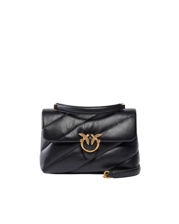 Pinko Love Puff Classic Borsa Media Donna in Pelle Nera Antique Gold 107616A0F2-Z99Q<br />