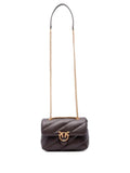 Pinko Love Puff Mini Borsa Donna in Pelle Marrone Marasca Antique Gold 107617A0F2-M12Q