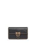 Pinko Love One Slouchy Borsa Donna in Pelle Nera con Borchie Antique Gold 107665A2JG-Z99Q