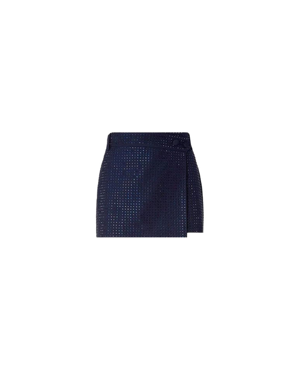 Pinko Soave Gonna Donna Tinto Filo Blu Iride con Strass 107674A3M0-G56