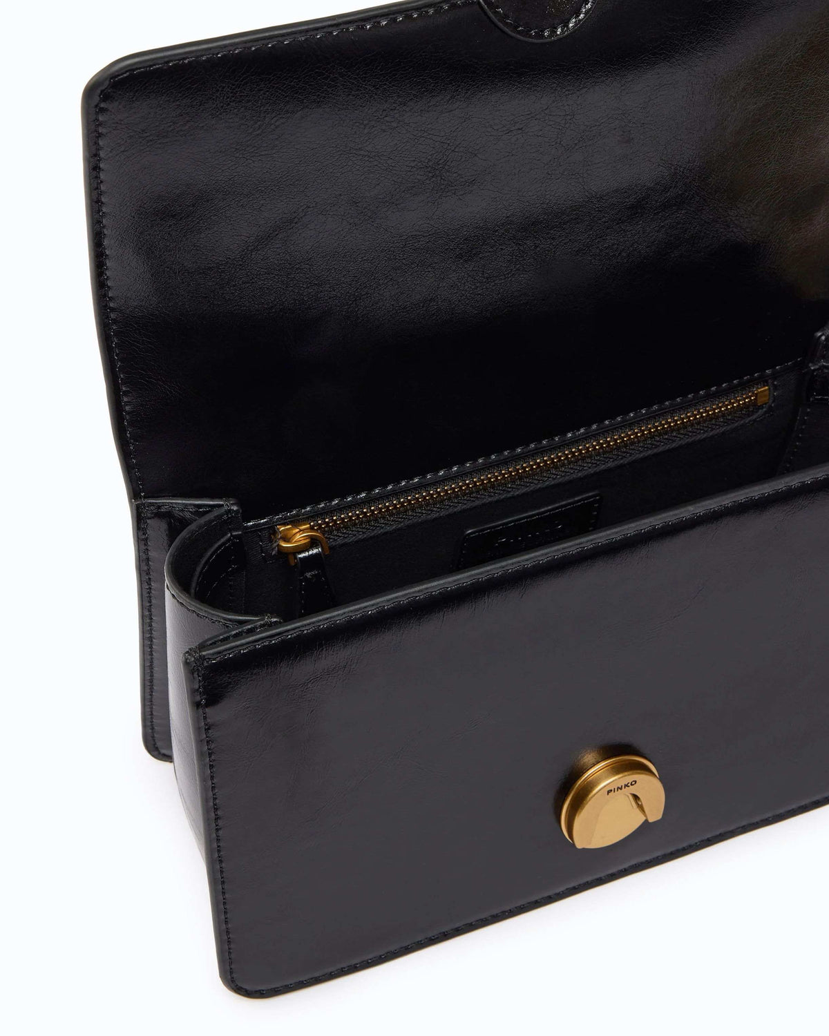Pinko Borsa Donna Love One Mini Light in Pelle Nera con Tracolla Maculata in Pelliccia Sintetica 107677A3LP-ZM5Q