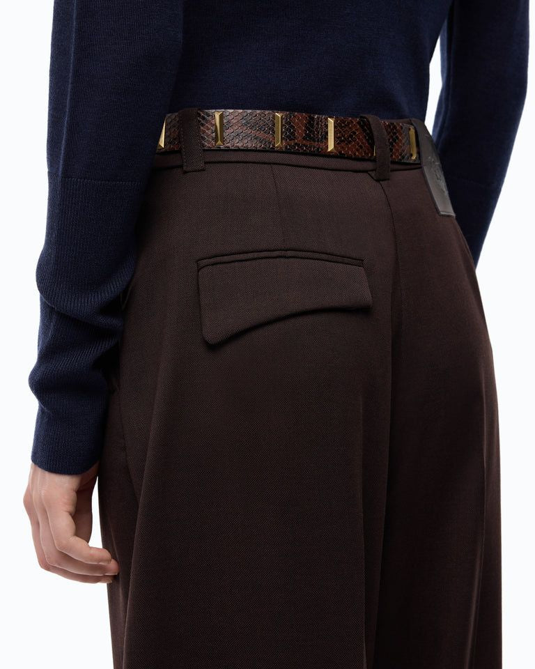 Pinko Balbino Pantalone Donna in Misto Lana Marrone Oltre Buio 107712A3MS-M04