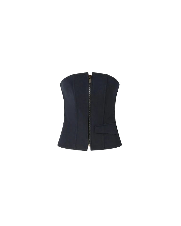 Pinko Cannubi Top Bustier Donna in Misto Lana Blu Marino Cupo 107717A3MS-G03