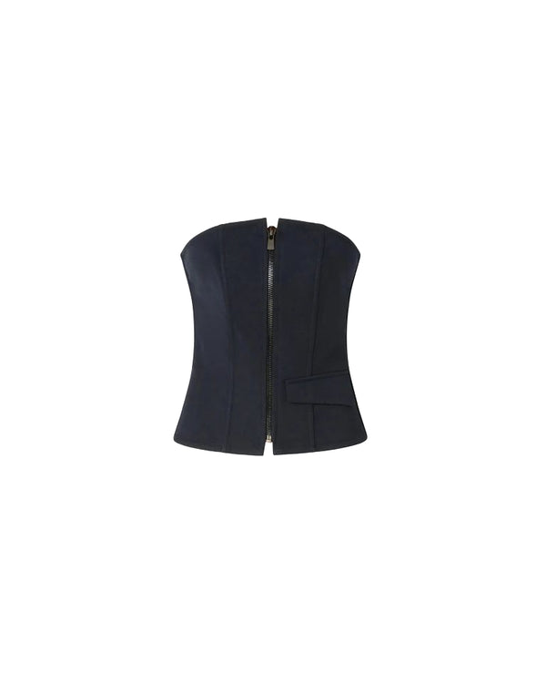 Pinko Cannubi Top Bustier Donna in Misto Lana Blu Marino Cupo 107717A3MS-G03