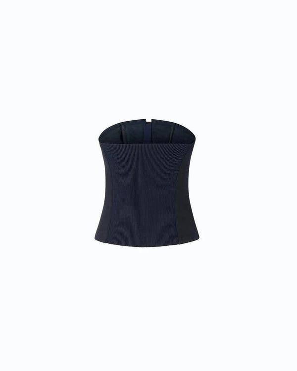 Pinko Cannubi Top Bustier Donna in Misto Lana Blu Marino Cupo 107717A3MS-G03
