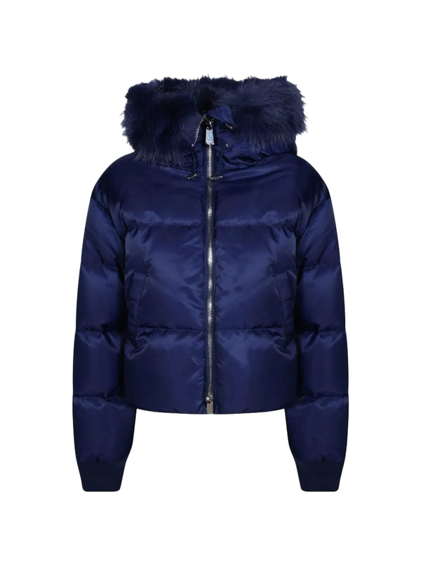 Pinko Piastraia Piumino Donna in Raso Tecnico Blu Giacca Marinara 107725A2OI-F92