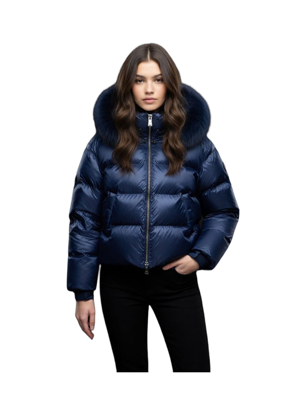 Pinko Piastraia Piumino Donna in Raso Tecnico Blu Giacca Marinara 107725A2OI-F92