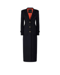 Pinko Verici Cappotto Lungo Donna in Misto Lana e Cashmere Blu Marino Cupo 107783A3O3-G03