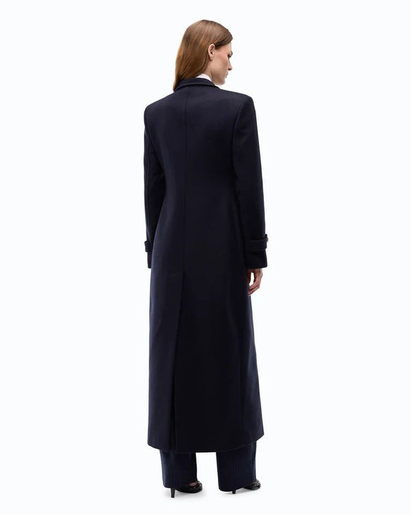 Pinko Verici Cappotto Lungo Donna in Misto Lana e Cashmere Blu Marino Cupo 107783A3O3-G03
