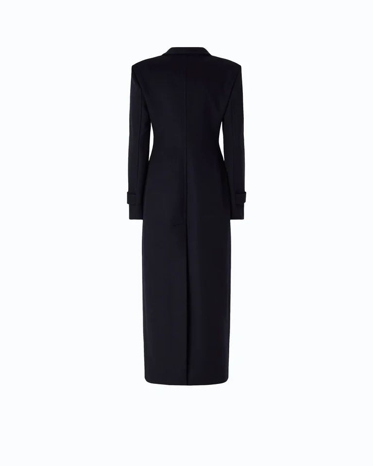 Pinko Verici Cappotto Lungo Donna in Misto Lana e Cashmere Blu Marino Cupo 107783A3O3-G03