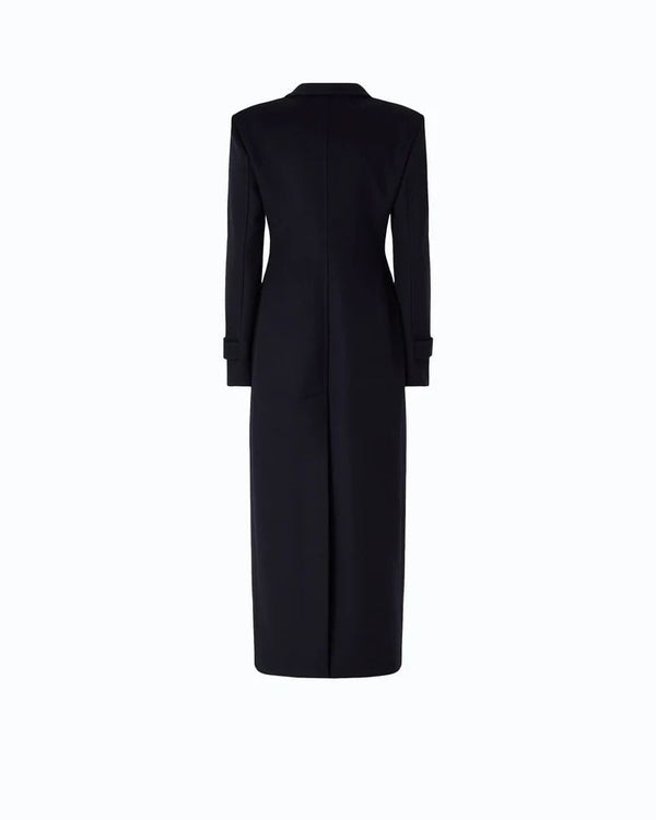 Pinko Verici Cappotto Lungo Donna in Misto Lana e Cashmere Blu Marino Cupo 107783A3O3-G03