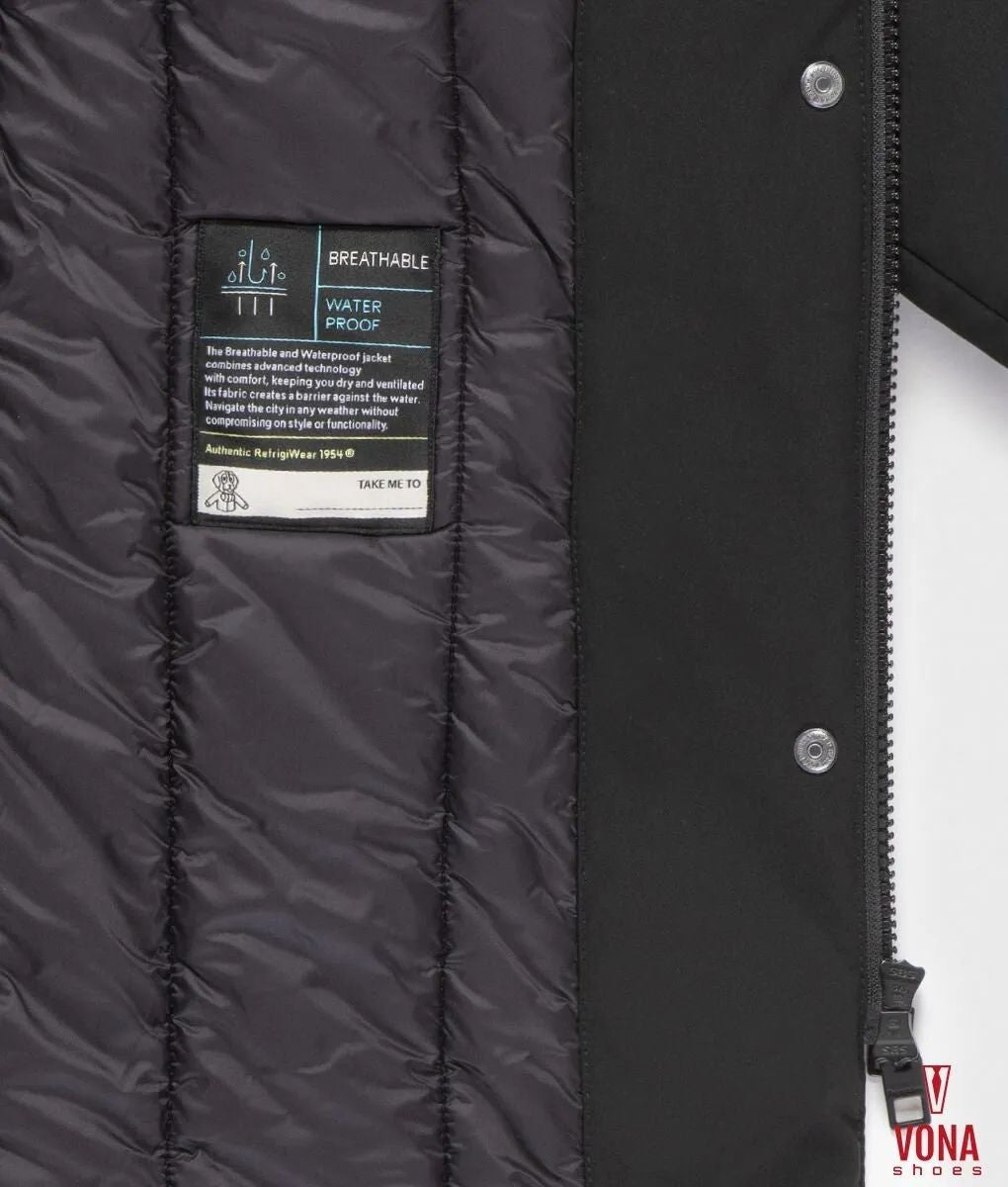 Refrigiwear Parka Donna Lady Tech/1 Fur Jacket Nero con Pelliccia  W99108-XT3790-G06000