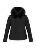 Refrigiwear Giubbotto Corto Donna Nero con Pelliccia Short Lady Tech Fur Jacket  W99208-XT3790-G06000