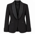 Actualee Giacca Blazer Donna Nero con Collo a Scialle  GI1082-GC031