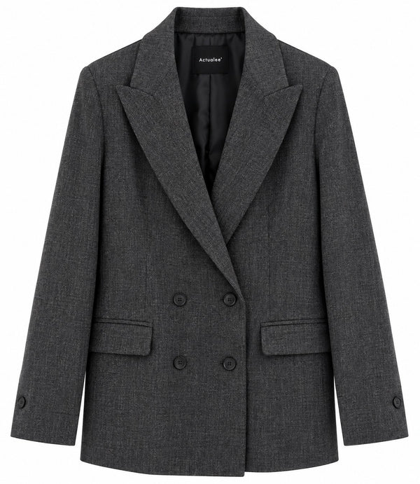 Actualee | Giacca Blazer Doppiopetto Donna | Grigio Antracite | GI1084-DQ150