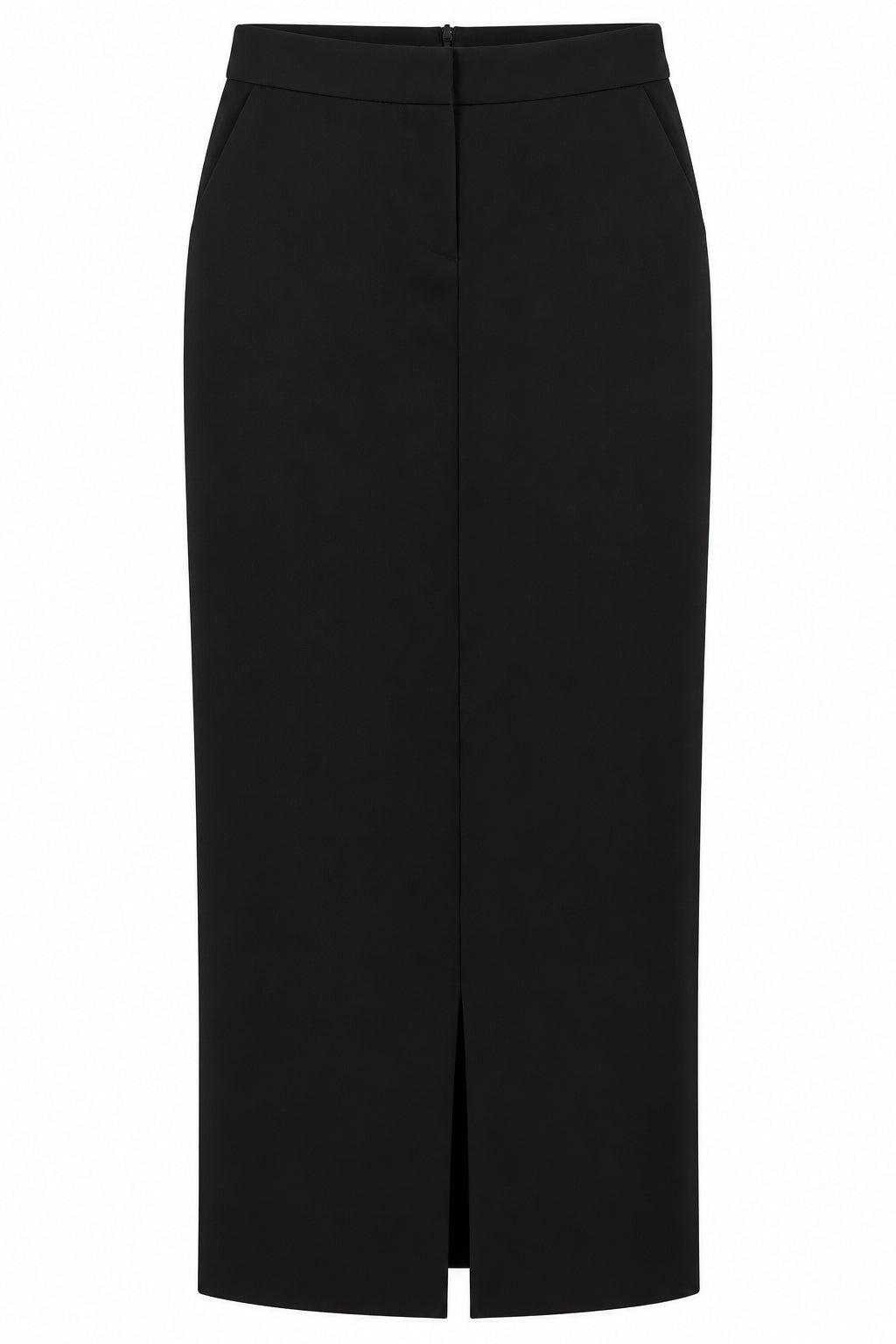Actualee Gonna Lunga Donna Nera a Tubino con Spacco  GO3572-GO003