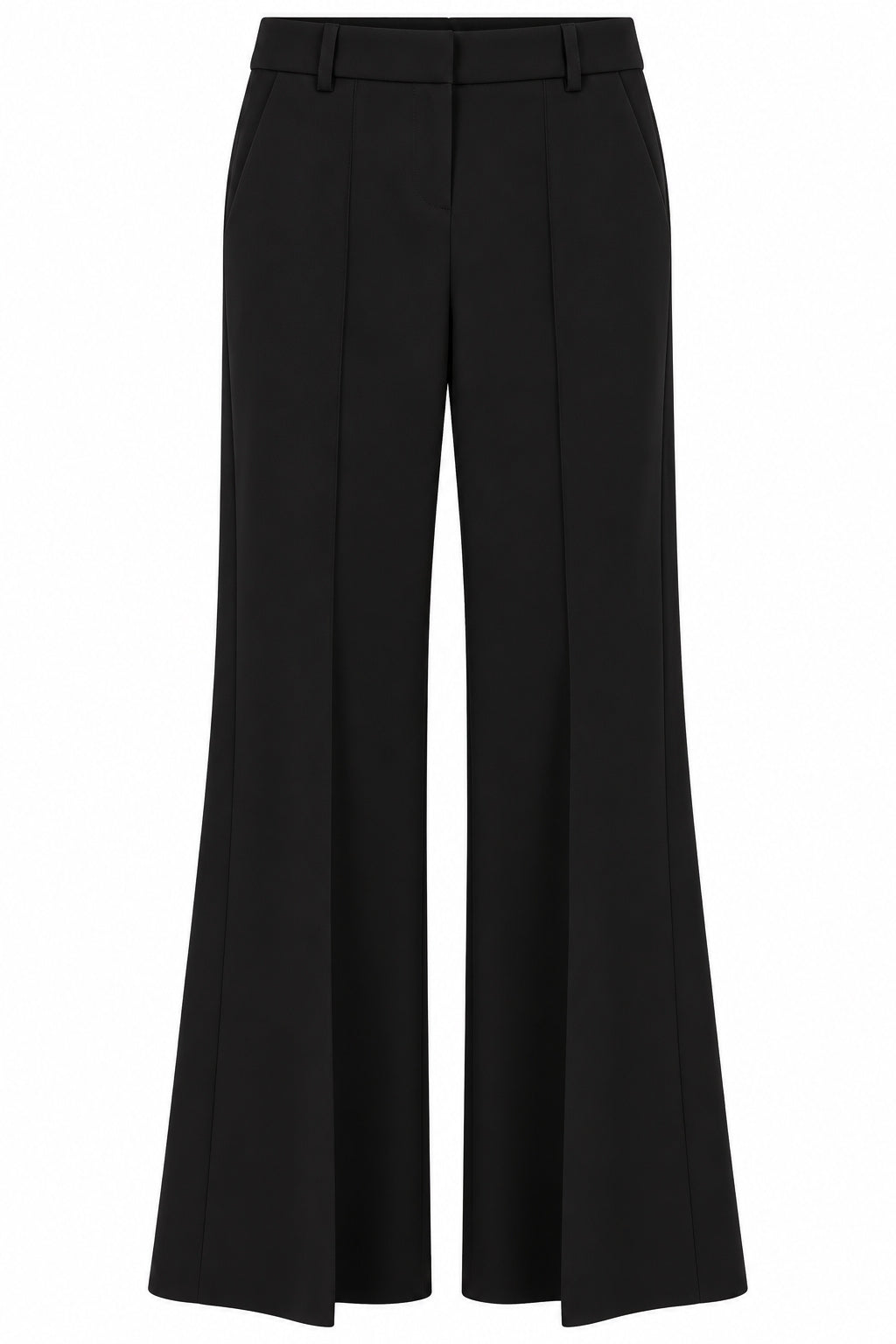 Actualee Pantalone Donna Nero a Palazzo con Gamba Ampia  PA3058-PA012/1