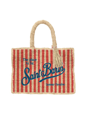 Borsa Mini MC2 Saint Barth Colette V41 in Raffia a Righe Rosse  Donna COL0013 02526L