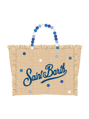 Mc2 Saint Barth Hand Bag With Strap Colette Straw N Wood Beads 3161 Emb - Col0017