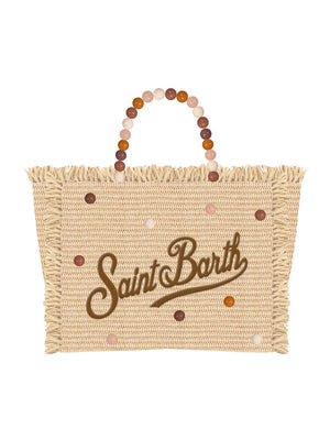 Mc2 Saint Barth Hand Bag With Strap Colette Straw N Wood Beads 1819 Emb - Col0017