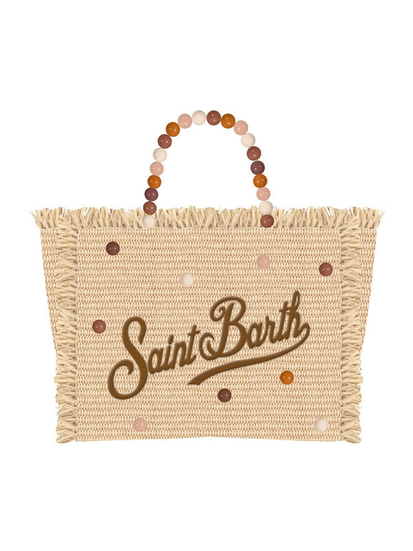Mc2 Saint Barth Hand Bag With Strap Colette Straw N Wood Beads 1819 Emb - Col0017