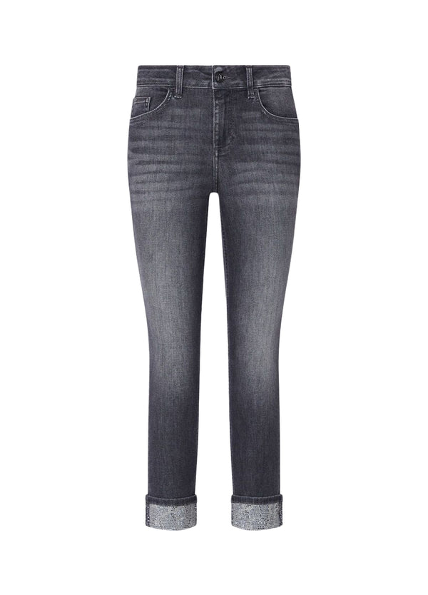 Liu Jo Jeans Monroe Bottom Up Donna Grigio Denim con Dettagli Sparkling UF6006D0305-87506