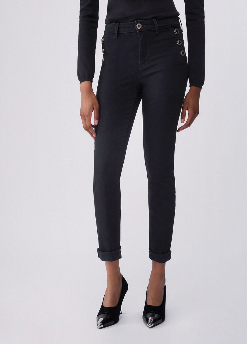 Liu Jo Jeans Donna B.UP Monroe Button Vita Alta Nero Denim UF6094D0328-87528