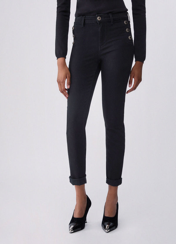 Liu Jo Jeans Donna B.UP Monroe Button Vita Alta Nero Denim UF6094D0328-87528