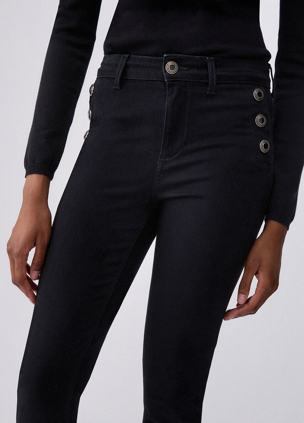 Liu Jo Jeans Donna B.UP Monroe Button Vita Alta Nero Denim UF6094D0328-87528