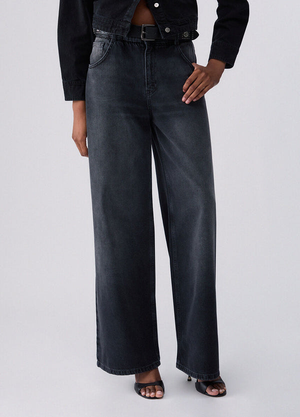 Liu Jo Jeans Donna Candy Belt Vita Alta Nero Denim con Cintura UF6186D0370-87526