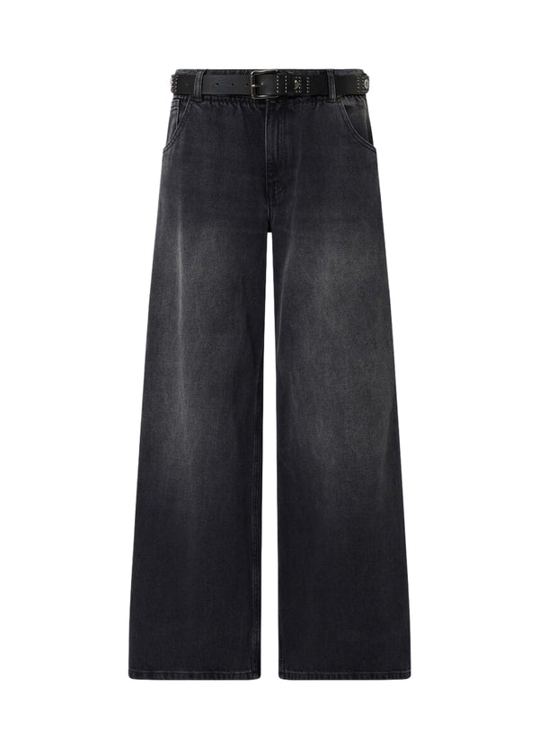 Liu Jo Jeans Donna Candy Belt Vita Alta Nero Denim con Cintura UF6186D0370-87526