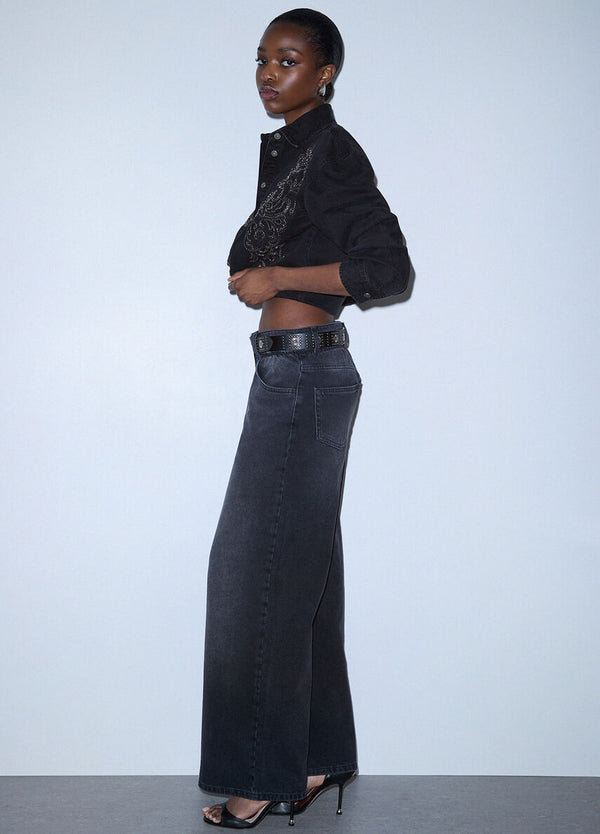 Liu Jo Jeans Donna Candy Belt Vita Alta Nero Denim con Cintura UF6186D0370-87526