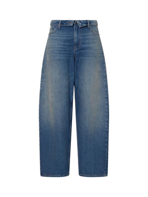 Liu Jo Jeans Donna Wide Leg Denim Blu con Cintone Risvoltato e Zip  Capsule Elodie UF6500D0396-79156