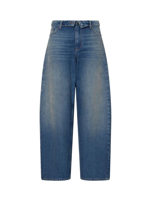Liu Jo Jeans Donna Wide Leg Denim Blu con Cintone Risvoltato e Zip  Capsule Elodie UF6500D0396-79156