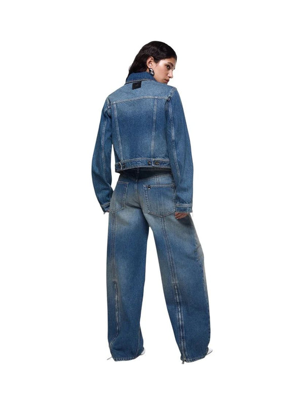Liu Jo Jeans Donna Wide Leg Denim Blu con Cintone Risvoltato e Zip  Capsule Elodie UF6500D0396-79156