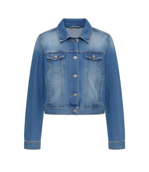 Liu Jo Giubbino Donna in Denim Blu Vintage con Zip  Capsule Elodie UF6501D0396-79156