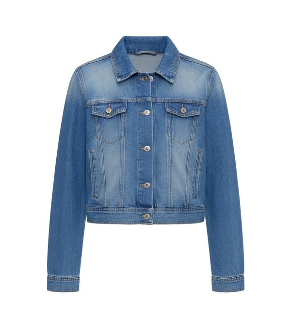 Liu Jo Giubbino Donna in Denim Blu Vintage con Zip  Capsule Elodie UF6501D0396-79156